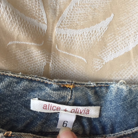 Alice & Olivia Jeans with orange splash - Picture 4 of 4